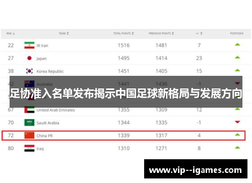 足协准入名单发布揭示中国足球新格局与发展方向